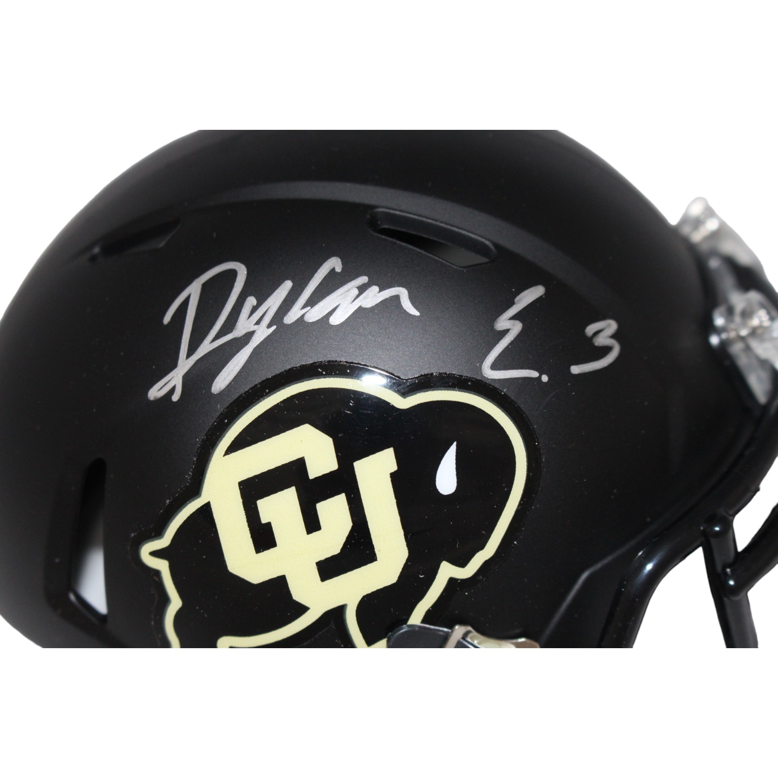Dylan Edwards Signed Colorado Buffaloes Black Mini Helmet BAS