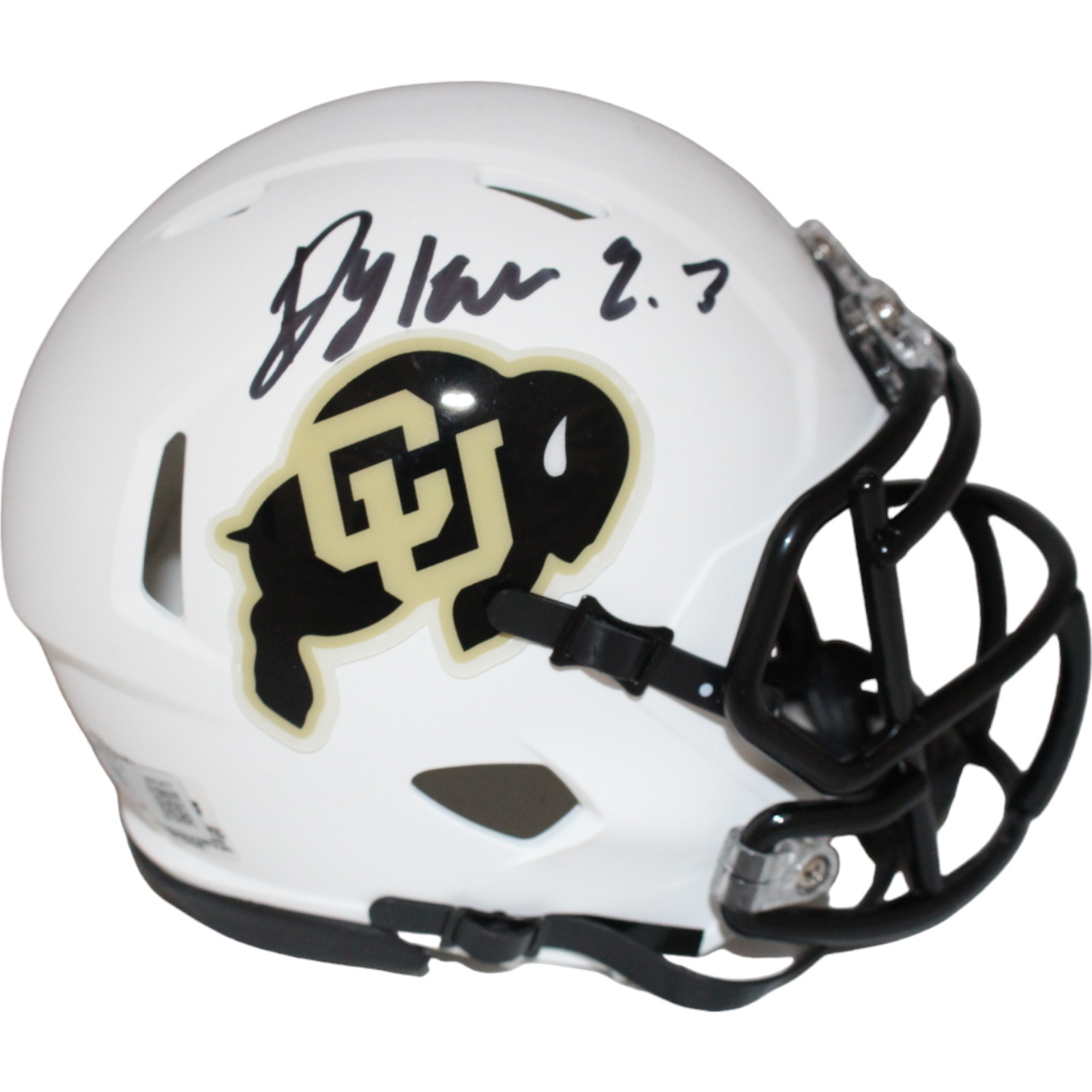 Dylan Edwards Signed Colorado Buffaloes White Mini Helmet BAS