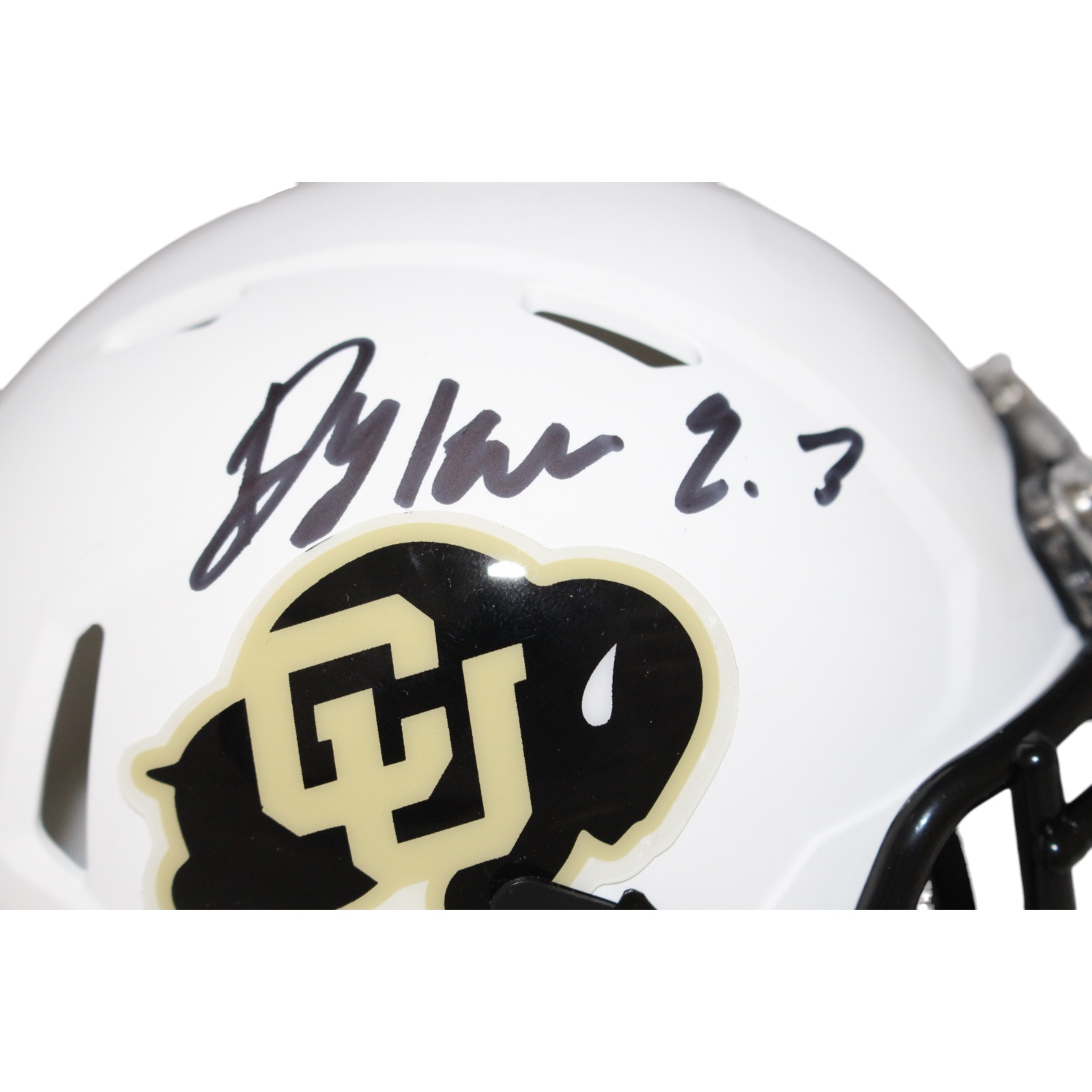 Dylan Edwards Signed Colorado Buffaloes White Mini Helmet BAS