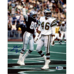Herm Edwards Autographed/Signed Philadelphia Eagles 8x10 Photo Beckett 55120