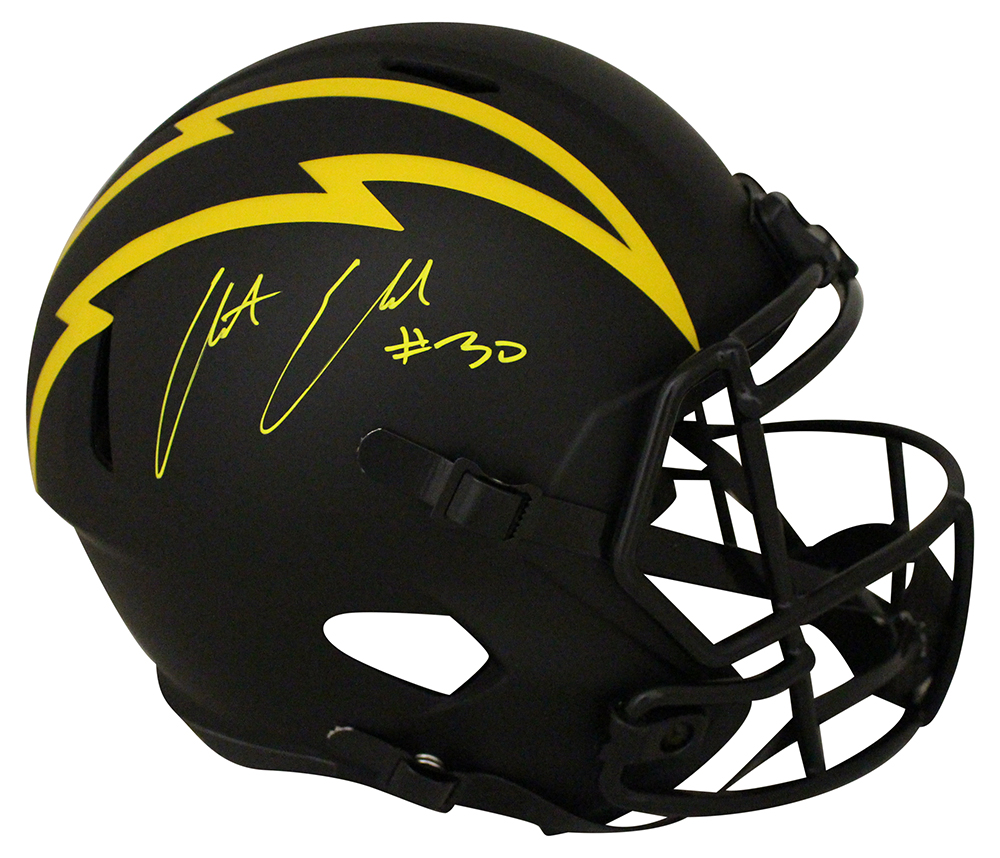 Austin Ekelar Autographed Los Angeles Chargers F/S Eclipse Helmet BAS 28598