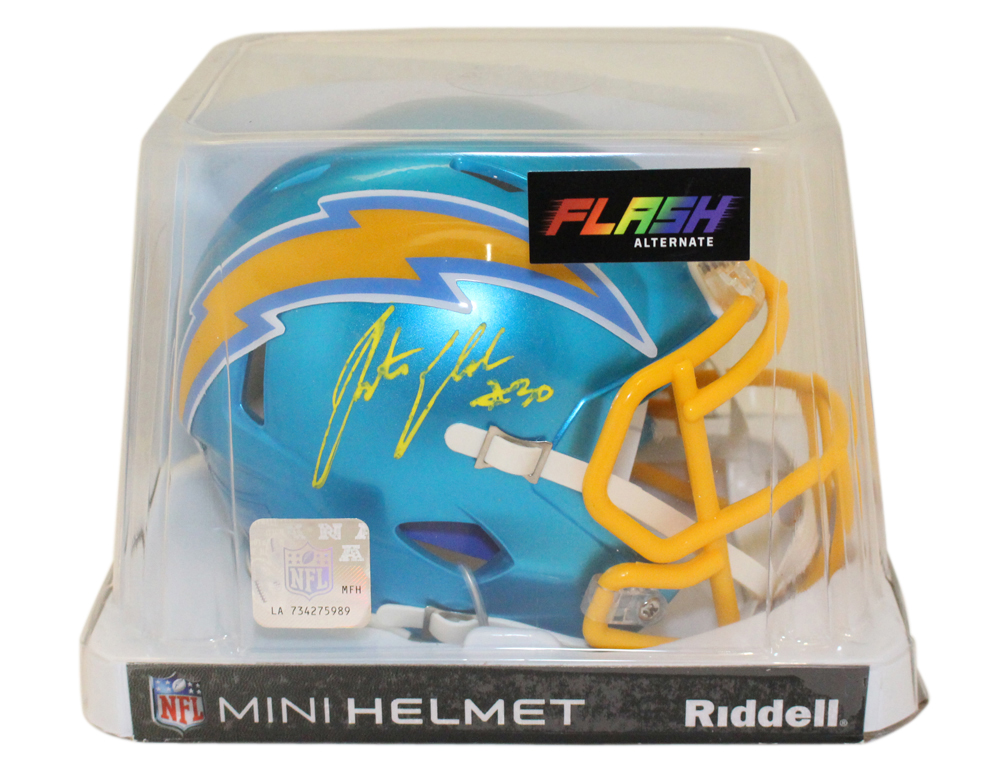 Austin Ekeler Autographed Los Angeles Chargers Flash Mini Helmet PSA
