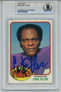 Carl Eller Autographed 1976 Topps #195 Trading Card Slab Beckett 57071