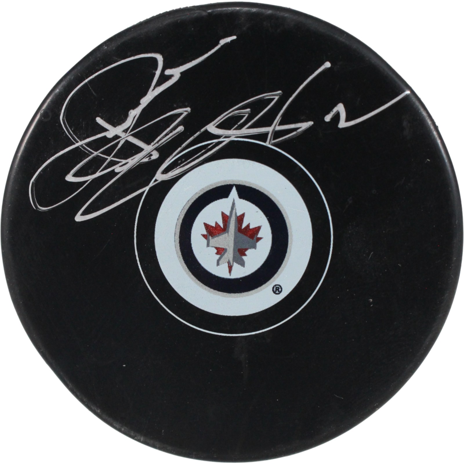 Dave Ellett Autographed/Signed Winnipeg Jets Logo Puck JSA 54002