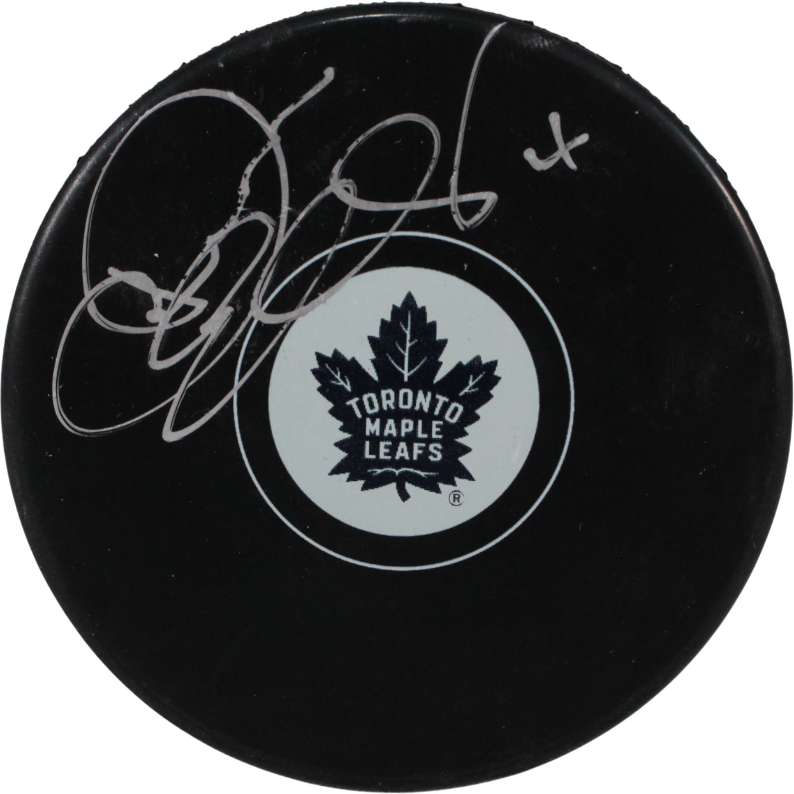 Dave Ellett Autographed/Signed Toronto Maple Leafs Logo Puck JSA 53991