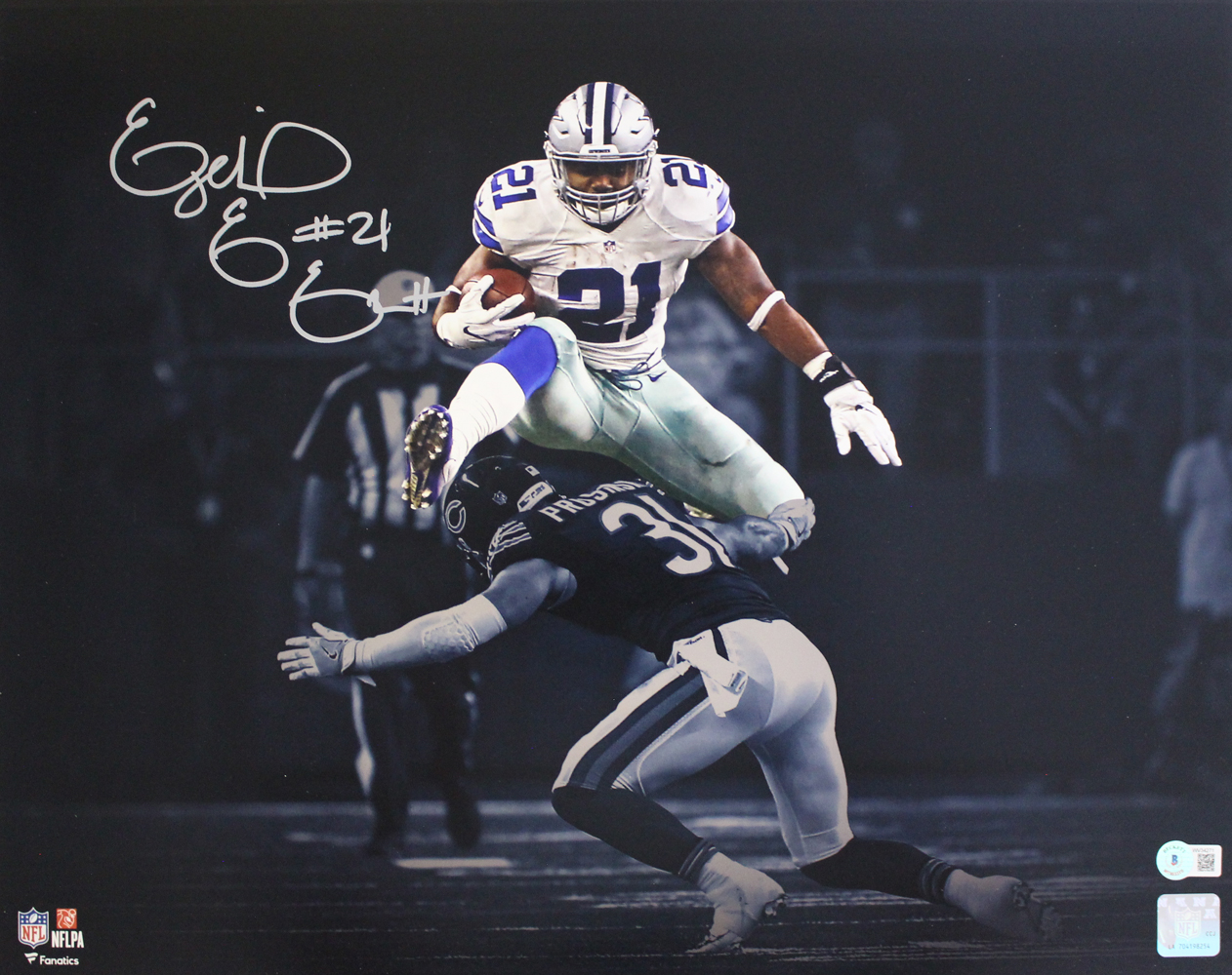 Ezekiel Elliott Autographed/Signed Dallas Cowboys 16x20 Photo Beckett