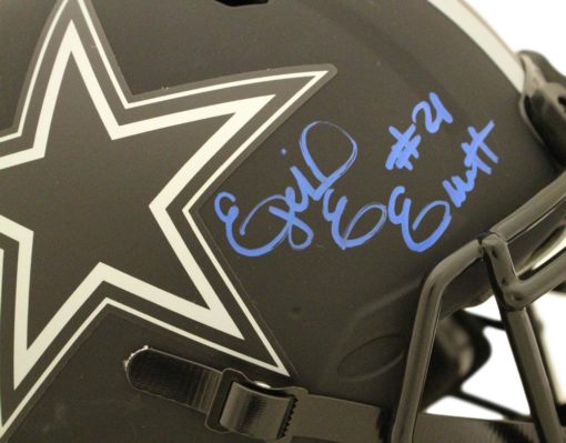 Ezekiel Elliott Signed Dallas Cowboys Eclipse Authentic Helmet Feed Me BAS 26967