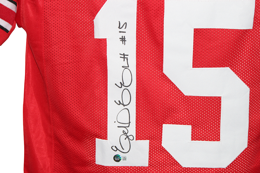 Ezekiel Elliott Autographed/Signed College Style Red XL Jersey Beckett