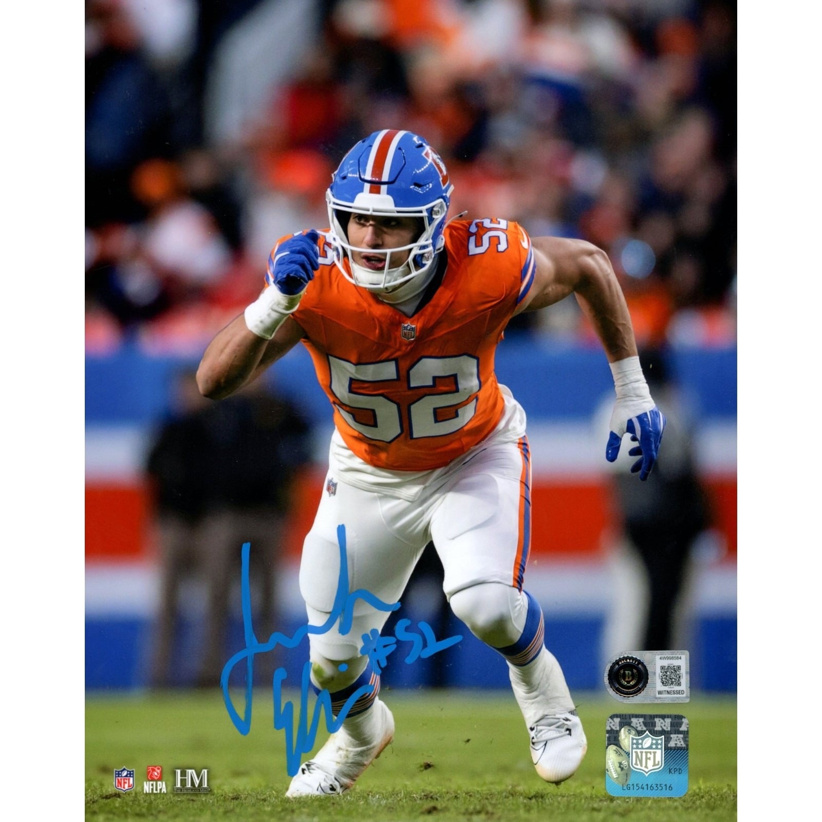 Jonah Elliss Autographed/Signed Denver Broncos 8x10 Photo Beckett Witness 58286 1 Jonah Elliss Autographed/Signed Denver Broncos 8x10 Photo Beckett Witness 58286