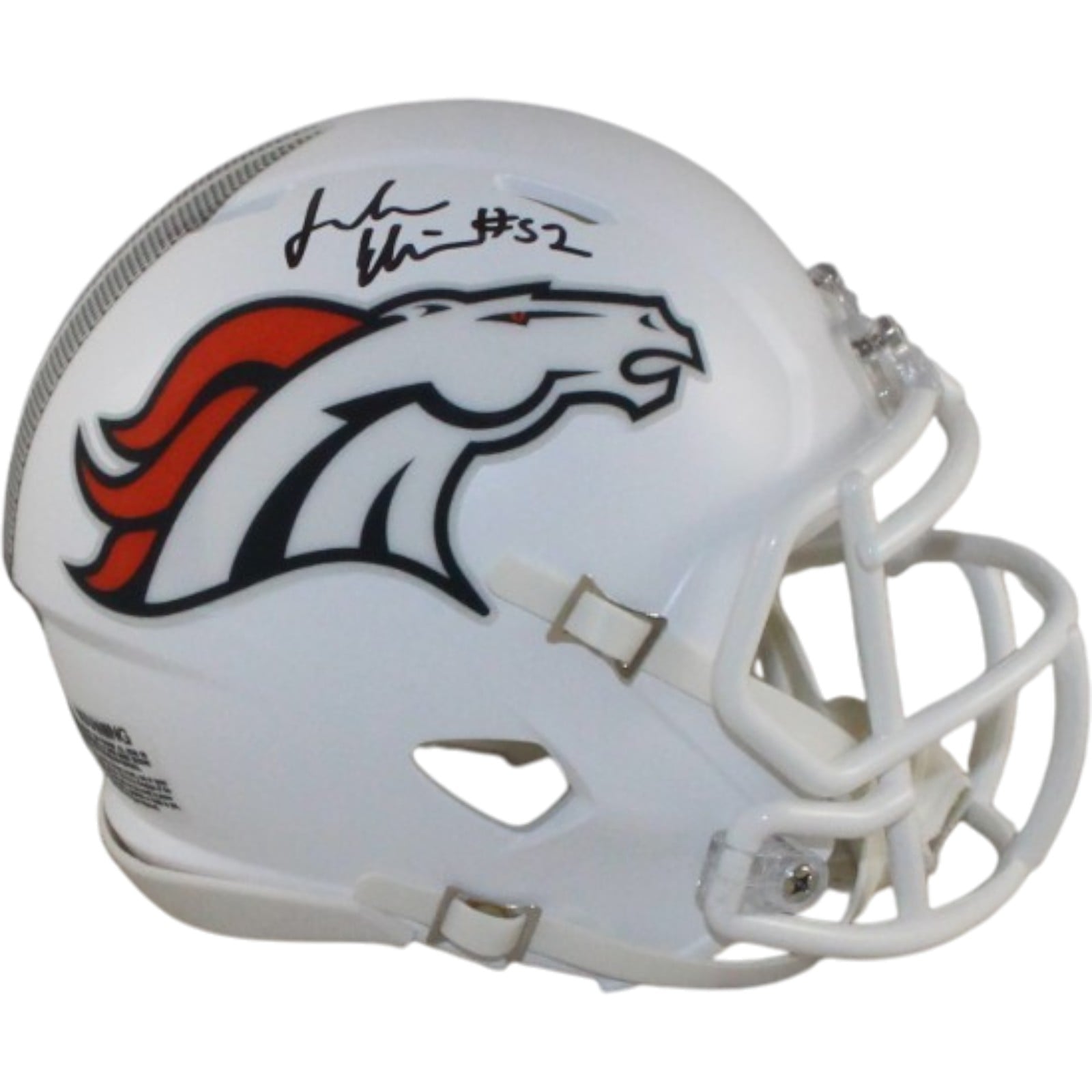 Jonah Elliss Autographed Denver Broncos 24 Alt Mini Helmet Beckett WIT 58256