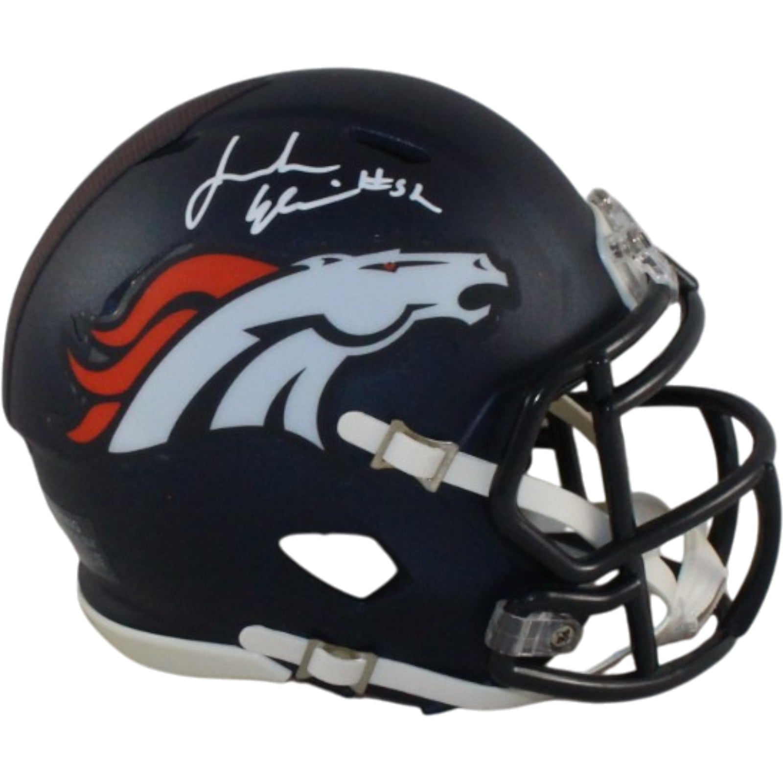 Jonah Elliss Autographed/Signed Denver Broncos Mini Helmet Beckett Witness 58256