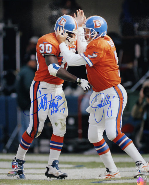 John Elway & Terrell Davis Autographed Denver Broncos 16x20 Photo BAS 25308