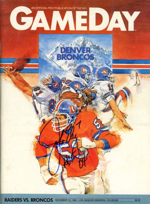 John Elway Autographed 11/13/1983 Gameday Program HOF Beckett 50985