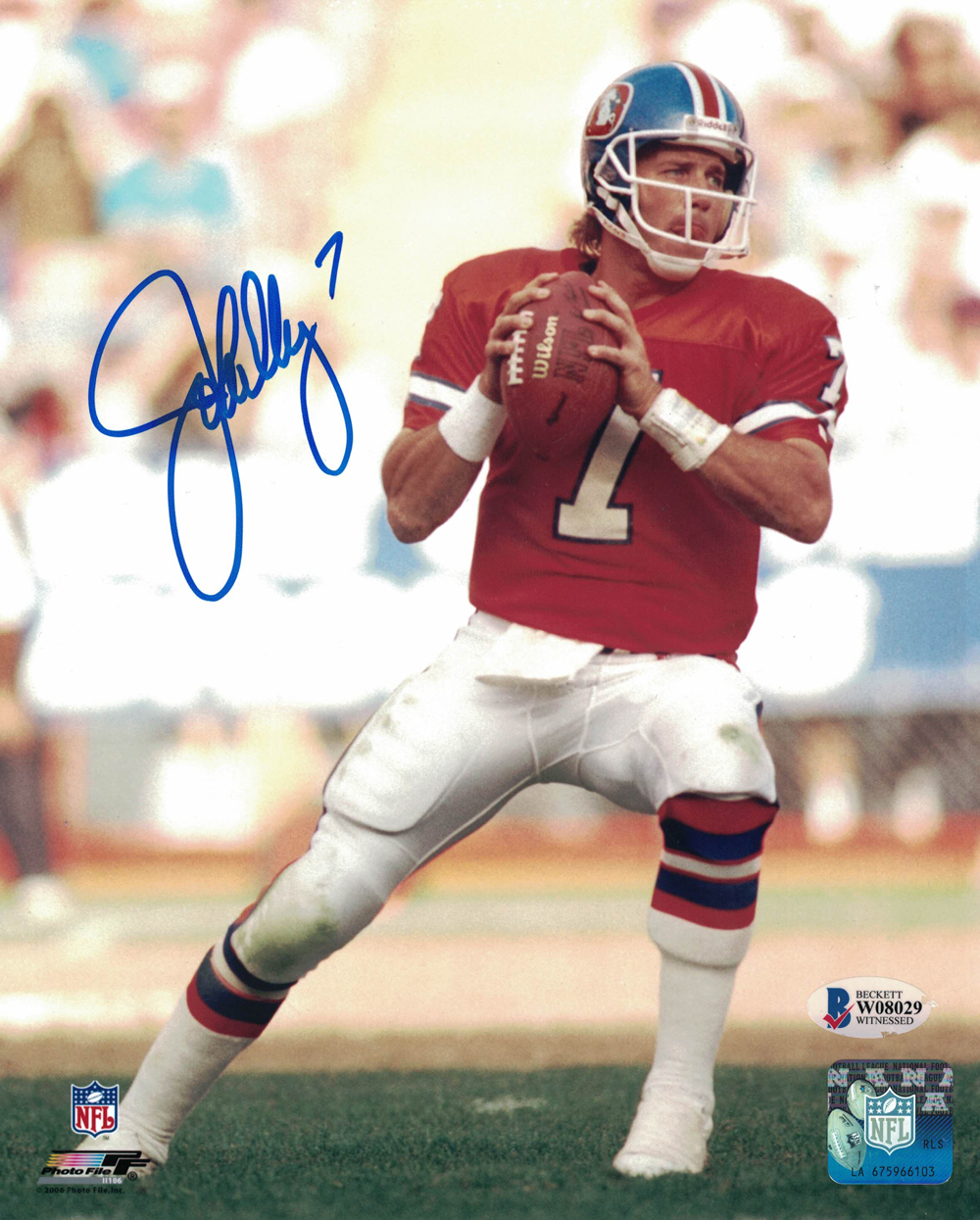 John Elway Autographed/Signed Denver Broncos 8x10 Photo BAS 25311 PF