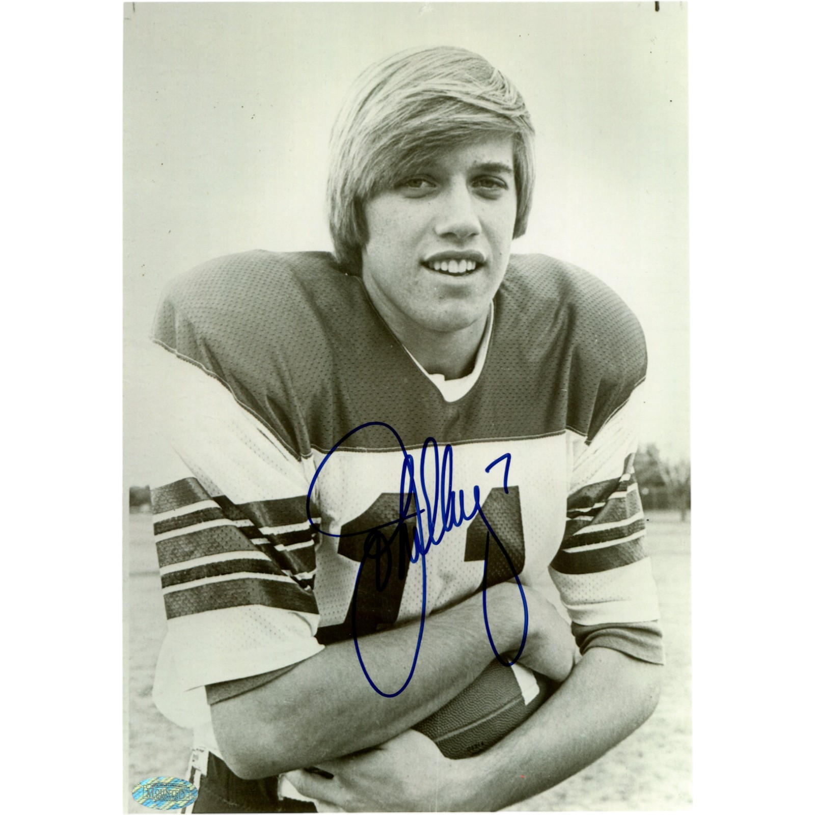 John Elway Autographed Stanford Cardinal 8x10 Photo B&W Mounted Memories 51519