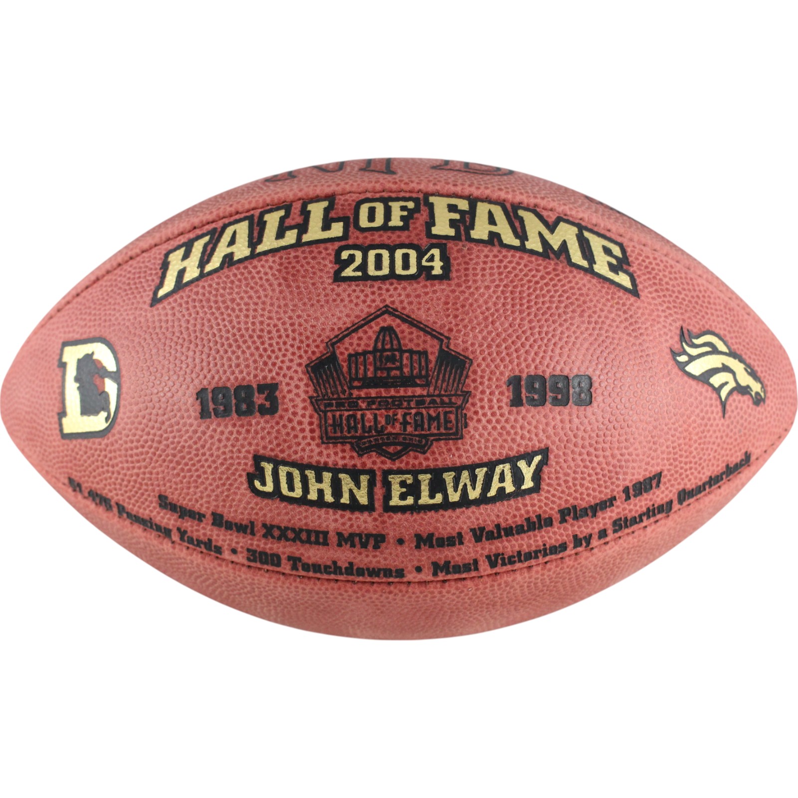 John Elway Denver Broncos Hall of Fame Unautographed Wilson Football 50118