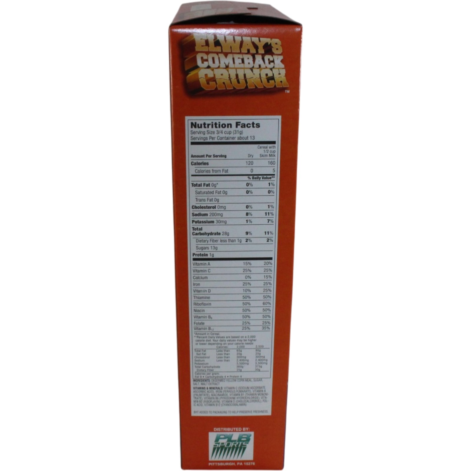 John Elway Comeback Crunch Frosted Corn Flakes Cereal Box Sealed Unopened 55304 4 John Elway Comeback Crunch Frosted Corn Flakes Cereal Box Sealed Unopened 55304