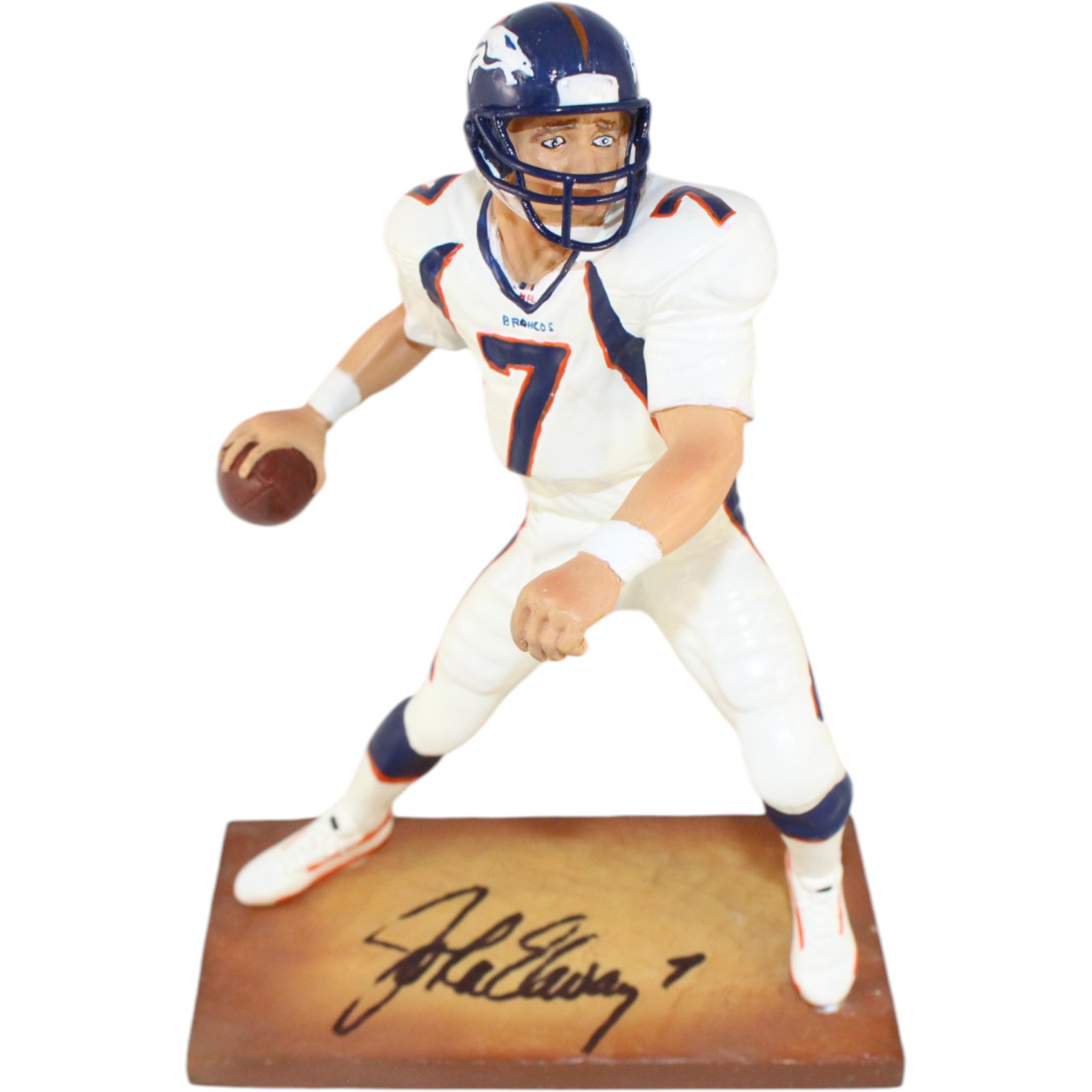 John Elway Signed Denver Broncos Salvino Porcelain Figure #1647 Beckett 52854