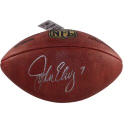 John Elway Autographed Denver Broncos Duke Football Deflate Beckett 56393