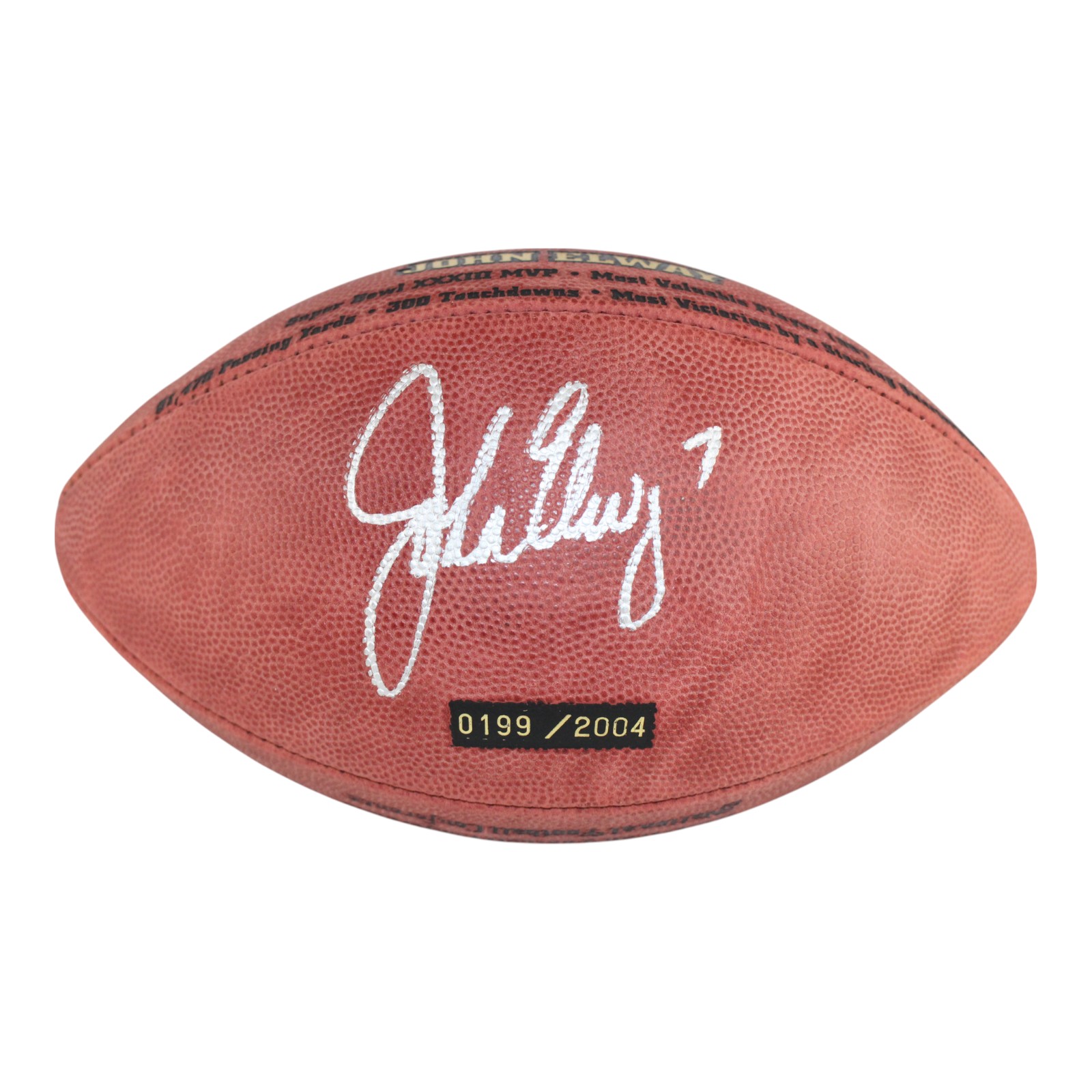 John Elway Signed Denver Broncos Hall Of Fame Official Football BAS 50987