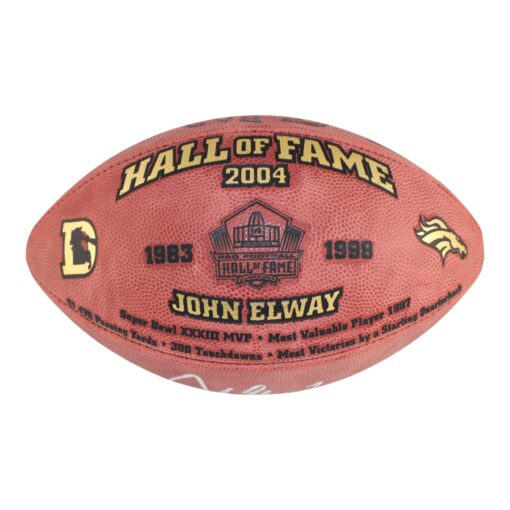John Elway Signed Denver Broncos Hall Of Fame Official Football BAS 50987