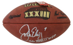 John Elway Autographed Denver Broncos Official SB XXXIII Football MVP BAS 25323