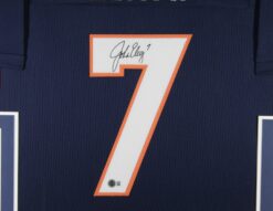John Elway Autographed/Signed Pro Style Blue XL Framed Jersey Beckett 51212