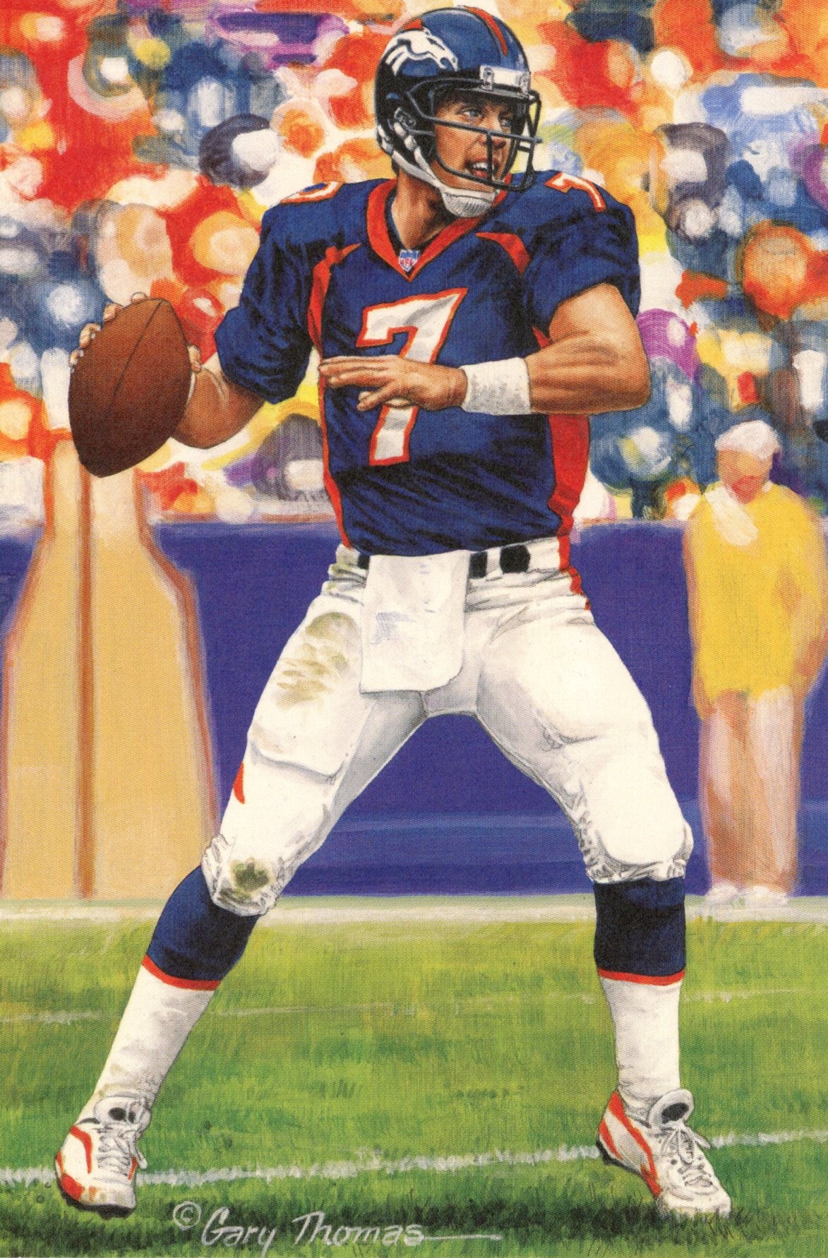 John Elway Denver Broncos Goal Line Art Card Class of 2004 58062