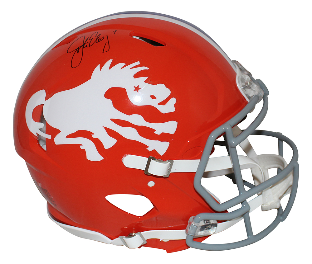 John Elway Autographed Denver Broncos Authentic 1966 Speed Helmet BAS 32130