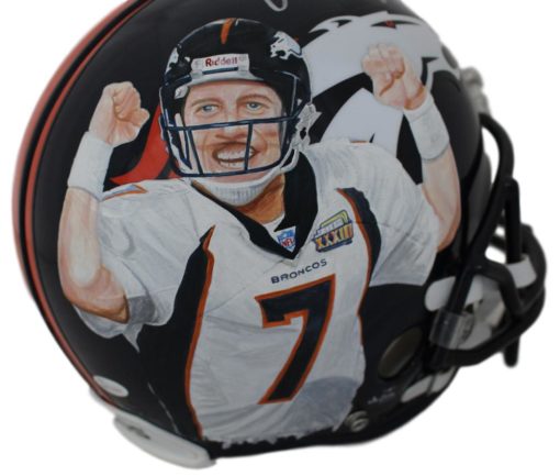 John Elway Autographed Denver Broncos Authentic Painted Art Helmet JSA 24639