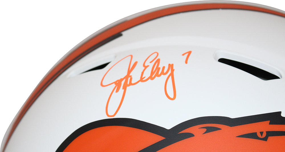 John Elway Autographed Denver Broncos Authentic Lunar Speed Helmet BAS 32132