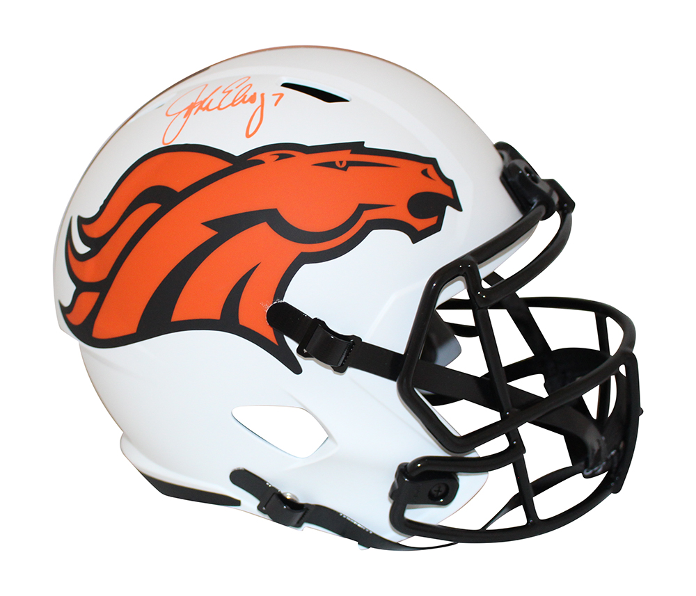 John Elway Autographed Denver Broncos F/S Lunar Speed Helmet BAS 32131