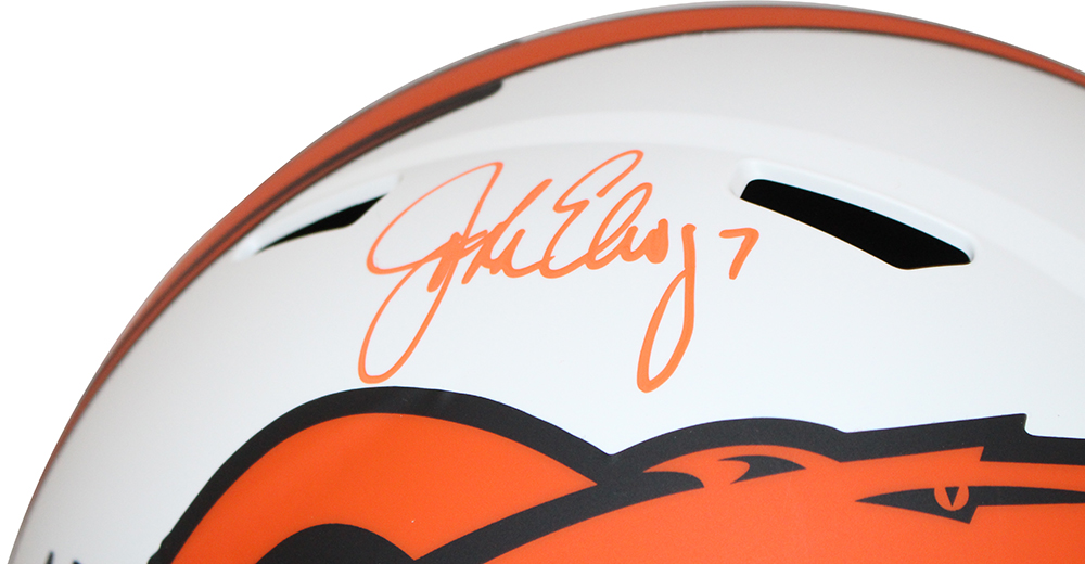 John Elway Autographed Denver Broncos F/S Lunar Speed Helmet BAS 32131