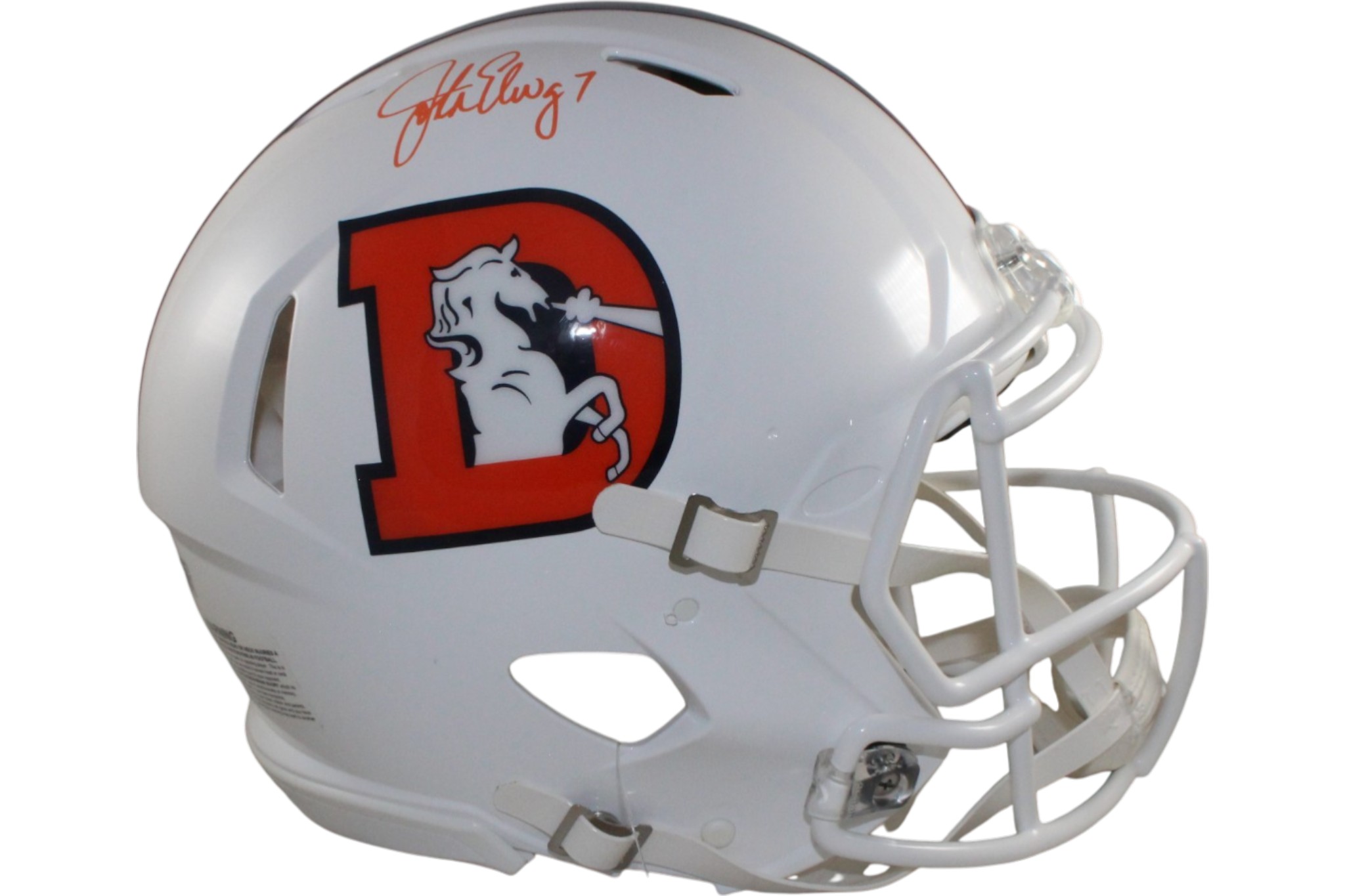 John Elway Autographed Denver Broncos Authentic 23 Alt Helmet Beckett W 55373