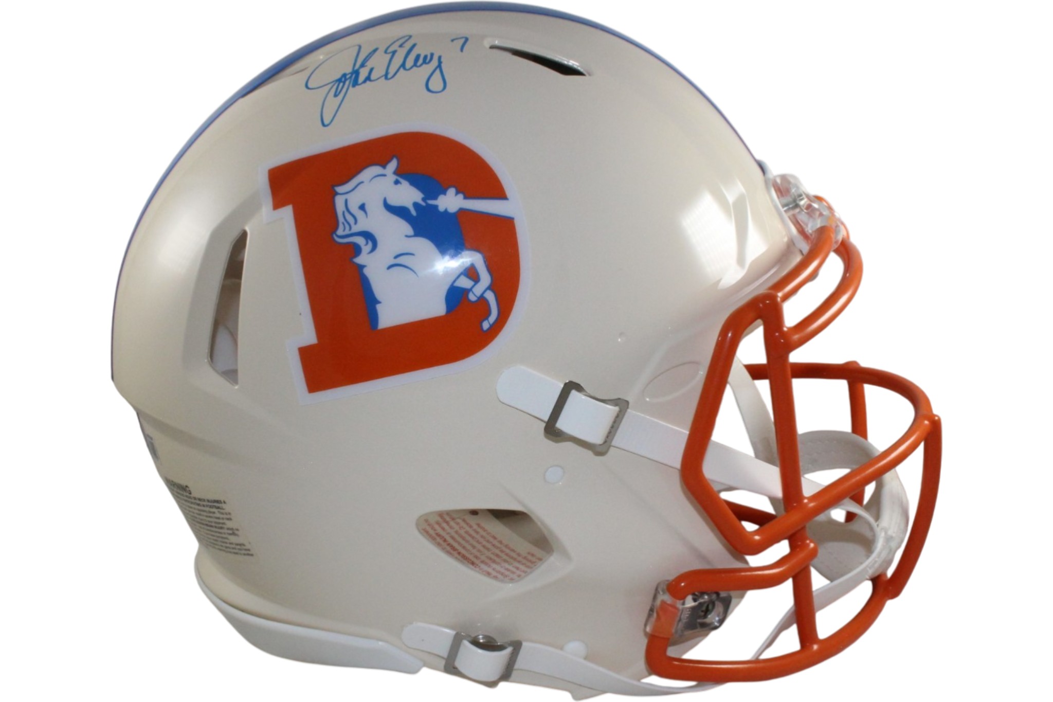 John Elway Autographed Denver Broncos Authentic Retro Helmet Beckett WIT 55376