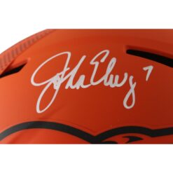 John Elway Autographed Denver Broncos F/S Rave Helmet Beckett Witness 55193