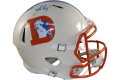 John Elway Autographed Denver Broncos F/S Retro Helmet Beckett Witness 55392