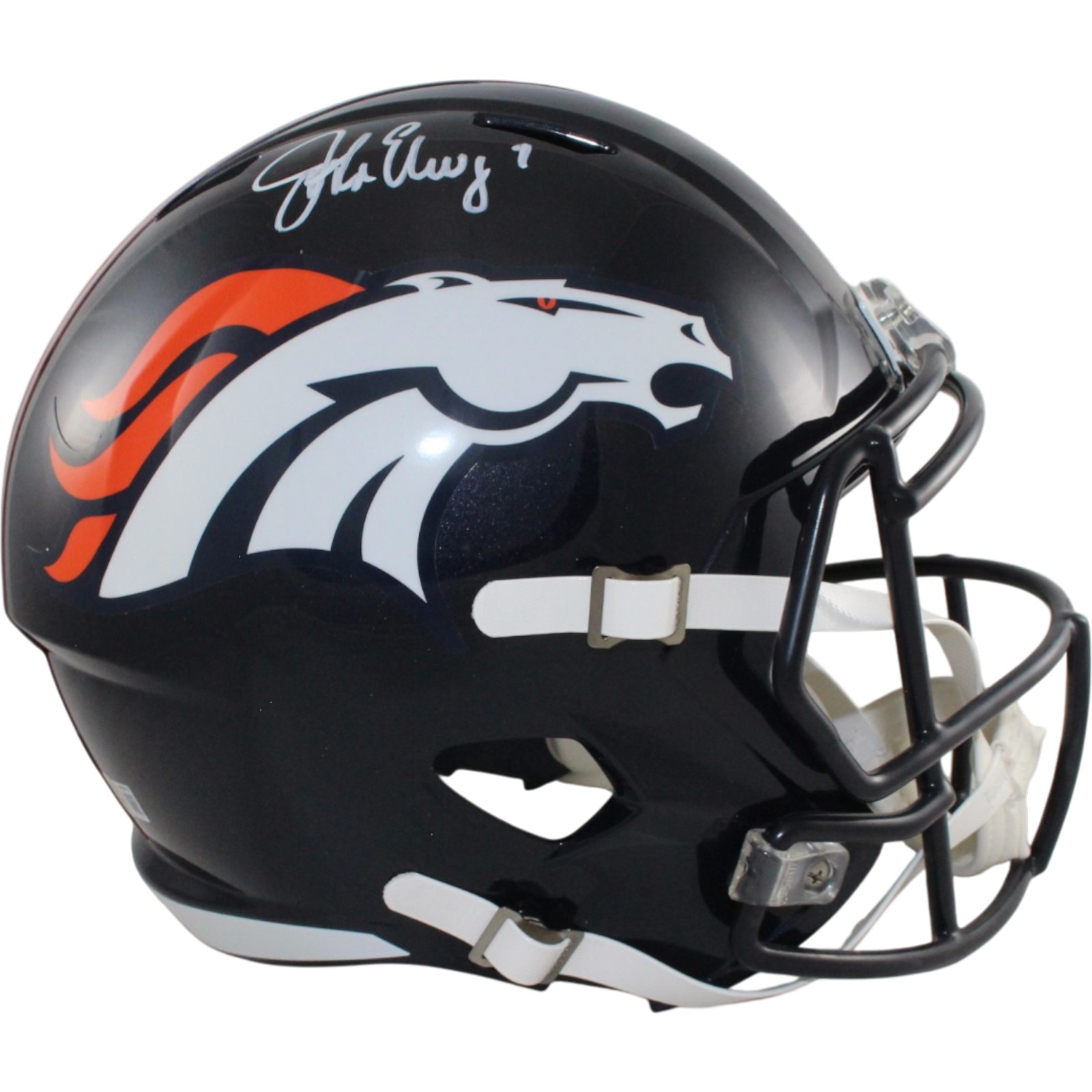 John Elway Autographed Denver Broncos F/S TB Helmet Beckett Witness 55198