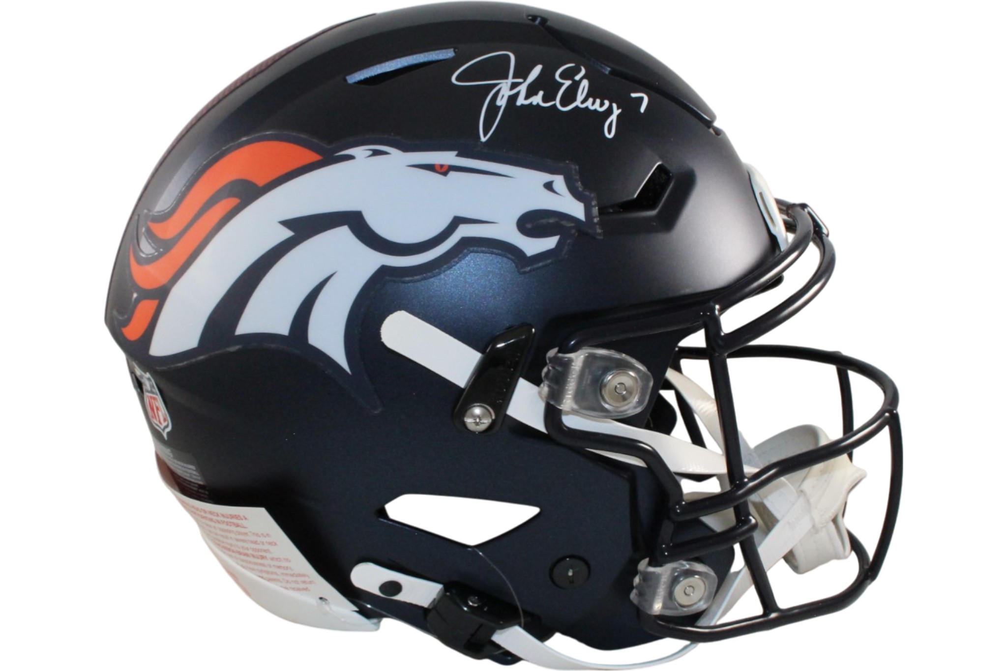 John Elway Autographed Denver Broncos SpeedFlex Helmet Beckett Witness 55375