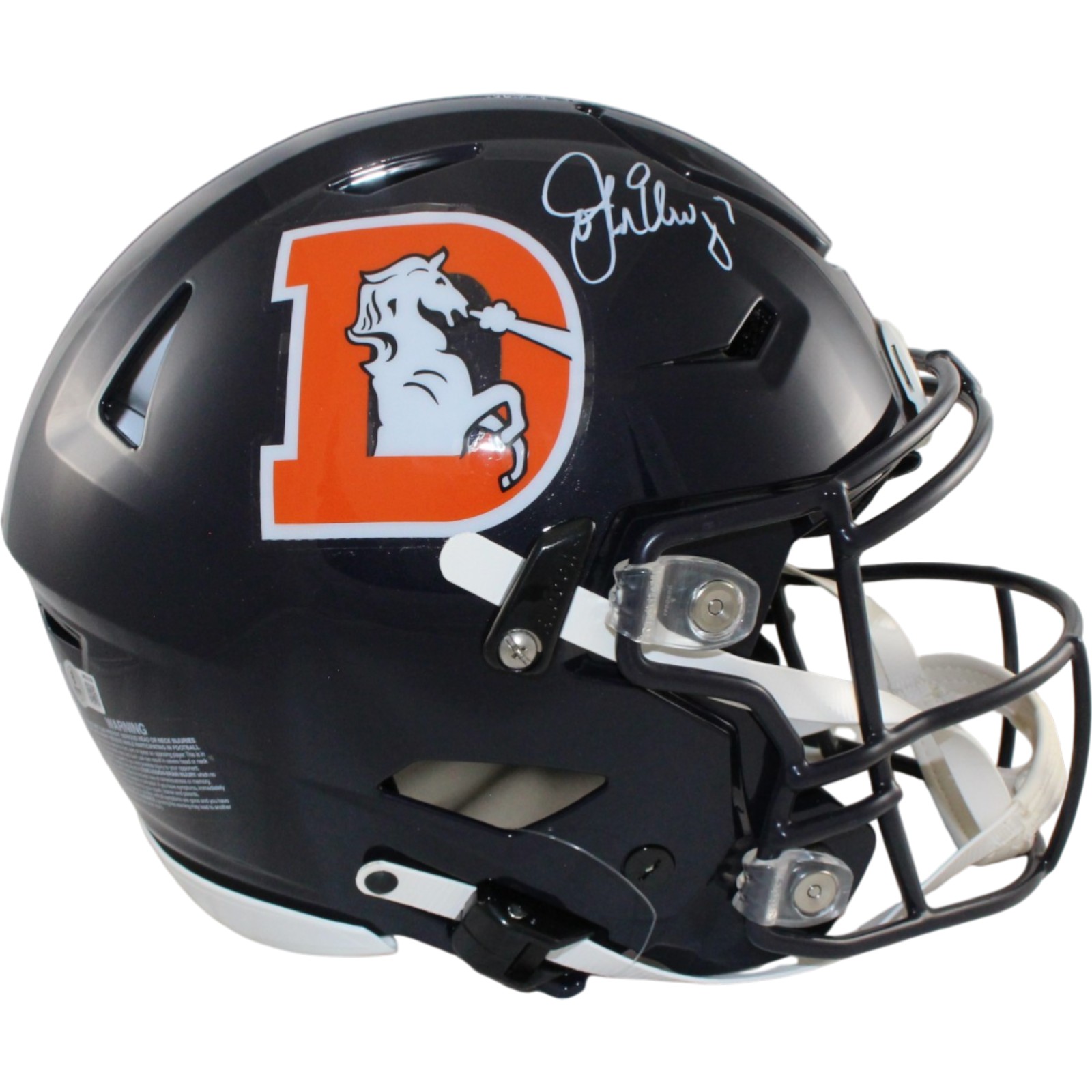 John Elway Autographed Denver Broncos SpeedFlex Color Rush Helmet Beckett 55213