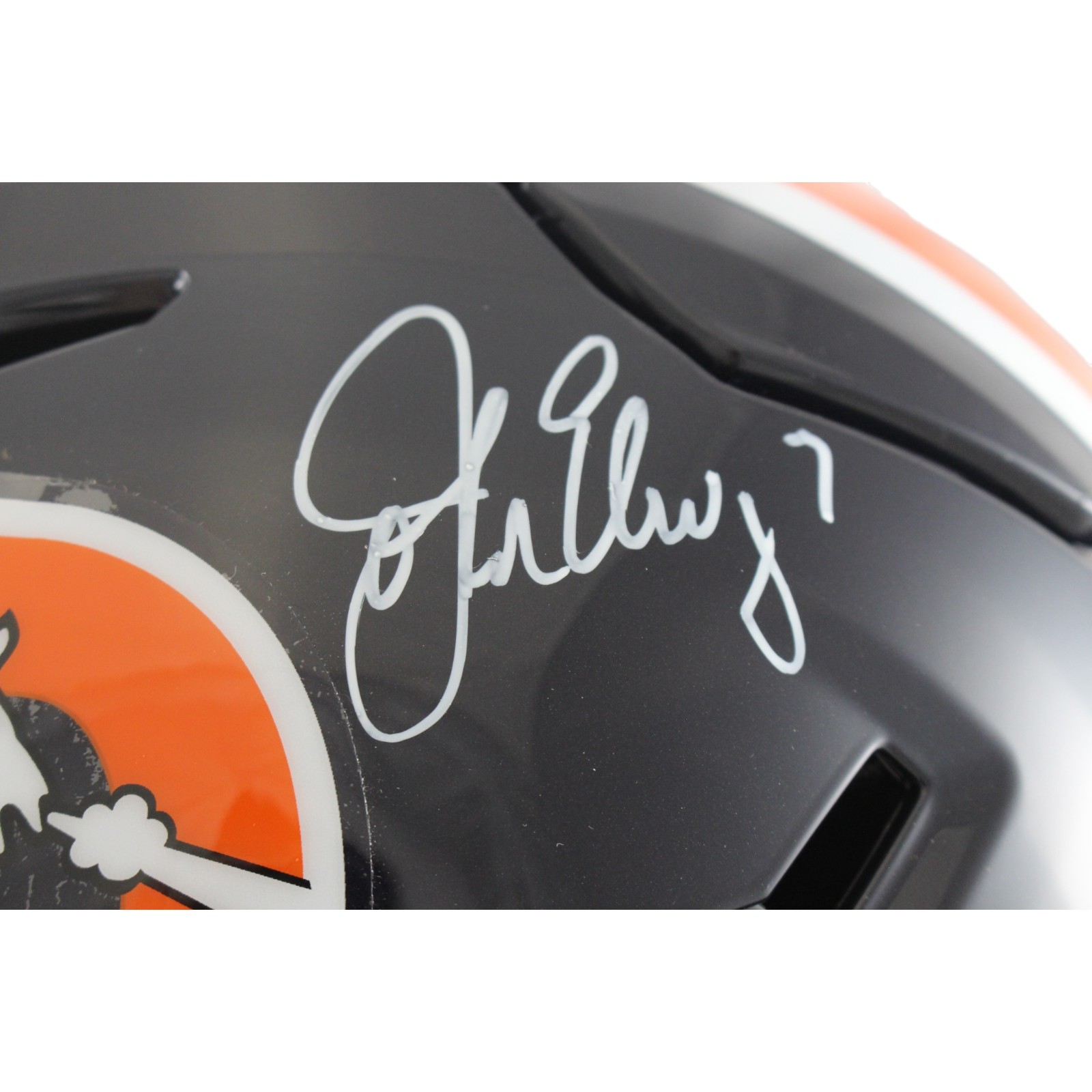 John Elway Autographed Denver Broncos SpeedFlex Color Rush Helmet Beckett 55213