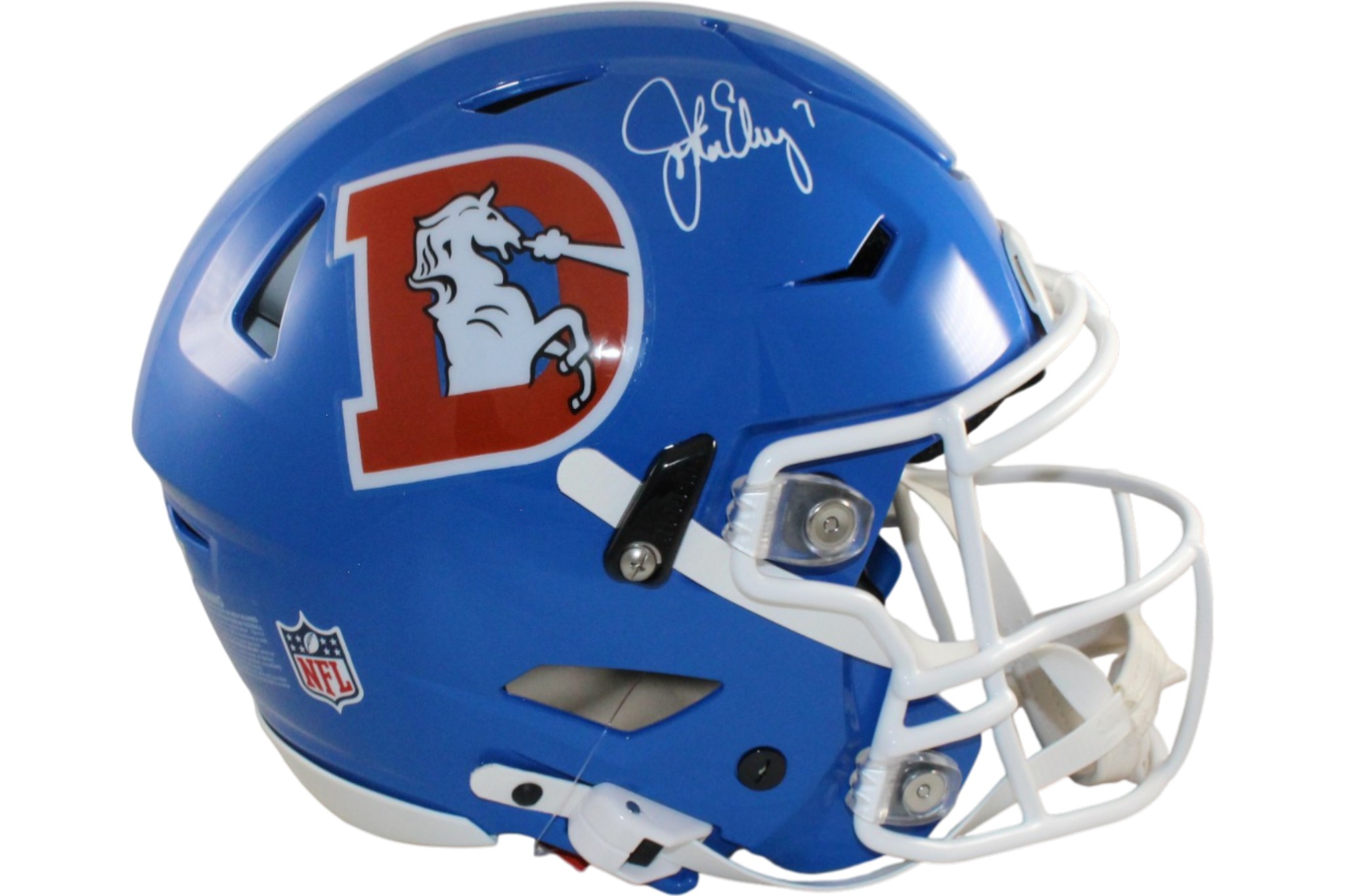 John Elway Autographed Denver Broncos SpeedFlex TB Helmet Beckett Witness 55374