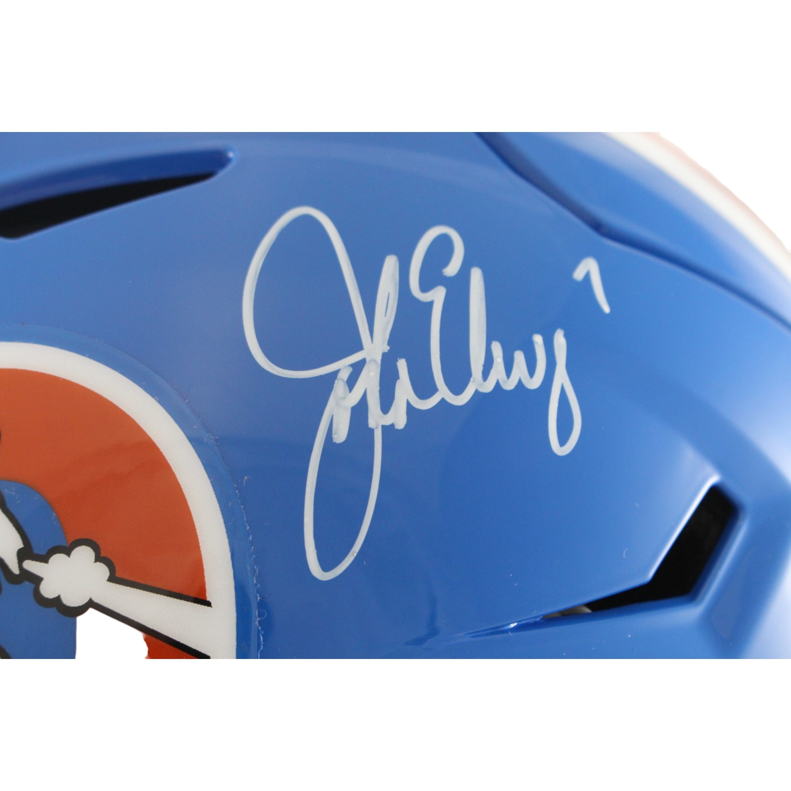 John Elway Autographed Denver Broncos SpeedFlex TB Helmet Beckett Witness 55200