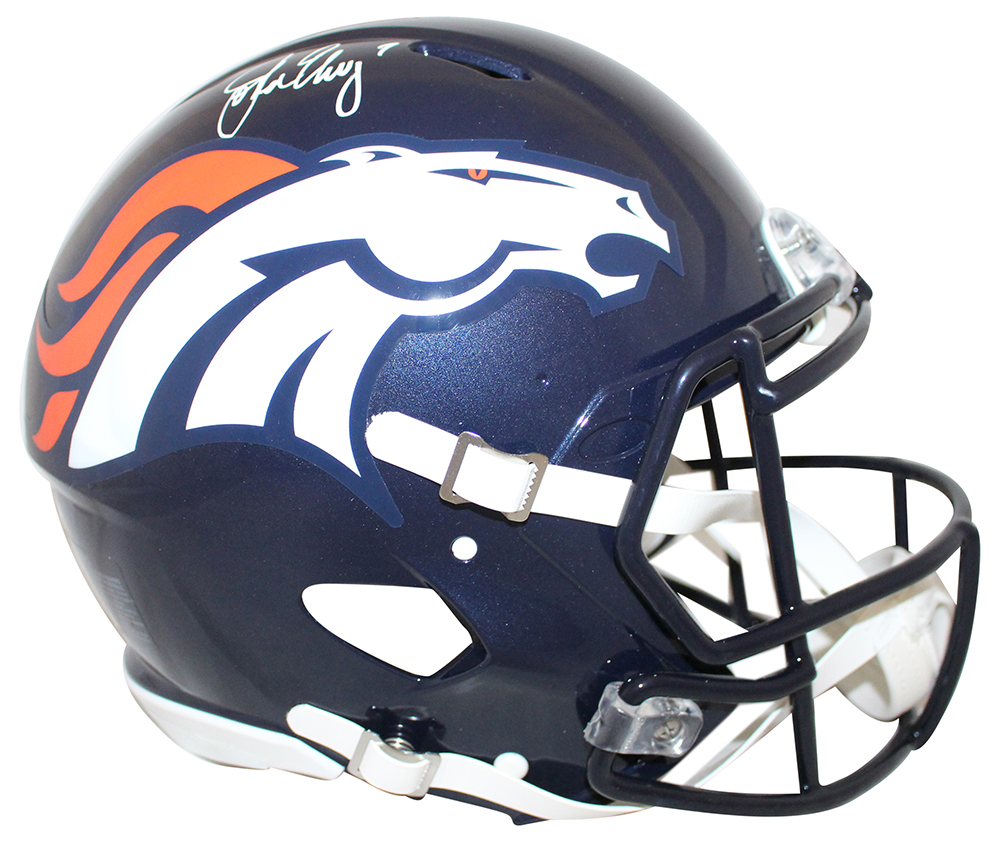 John Elway Autographed Denver Broncos Authentic Speed Helmet BAS 28451