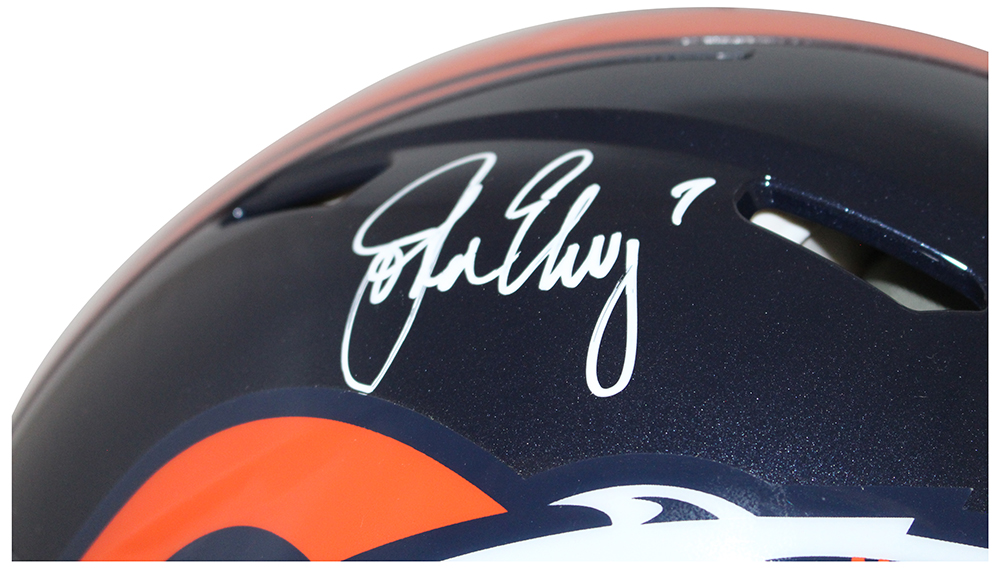 John Elway Autographed Denver Broncos Authentic Speed Helmet BAS 28451