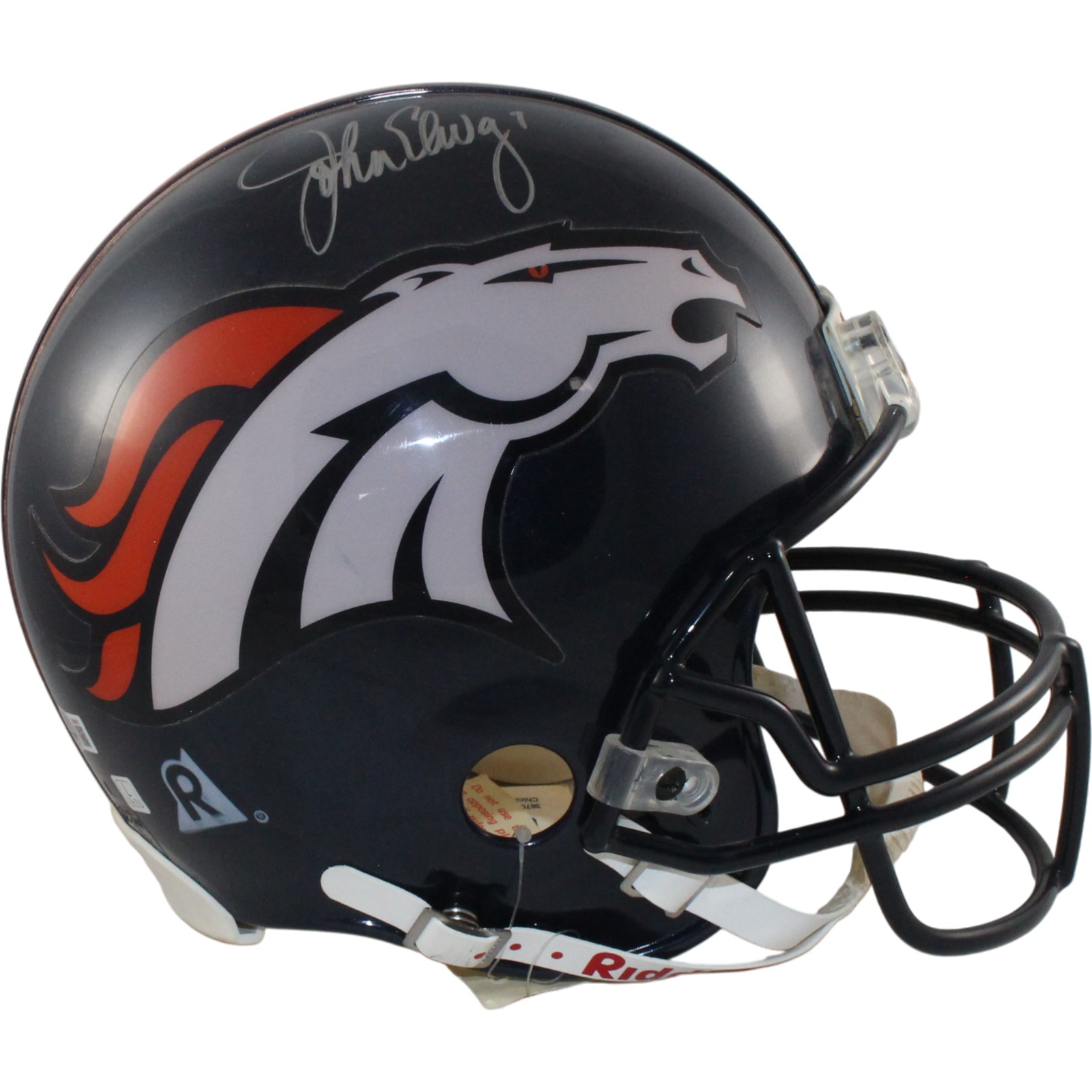 John Elway Autographed Denver Broncos Authentic VSR4 Helmet AS IS Beckett 54983