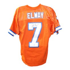 John Elway Autographed Denver Broncos Orange Wilson 46 Jersey BAS 50981 
