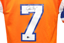 John Elway Signed Denver Broncos M&N Legacy Orange Jersey Beckett