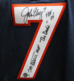 John Elway Signed Denver Broncos Mithcell & Ness 3XL Blue Jersey Beckett