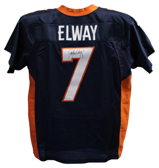 John Elway Autographed/Signed Denver Broncos Nike Blue XL 48 Jersey JSA 25170